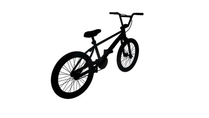 a bicycle is casting a shadow on a white background.