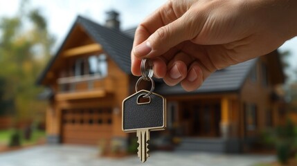 Handing Over House Keys in a Real Estate Transaction &ndash; Perfect for Property Marketing