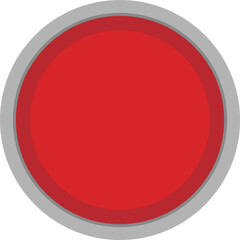 Red button icon. Vector illustration.