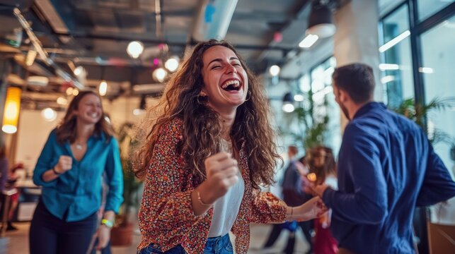 Colleagues enjoying a lively atmosphere during a team-building day filled with games