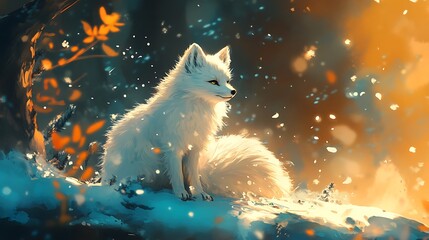 Arctic Fox in a Winter Wonderland.