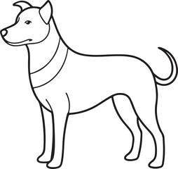 dog illustration vector outline 