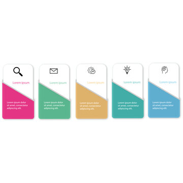 NIST cybersecurity framework infographic concept for slide presentation with rectangle box with vertical arrow shape with 5 point list with flat style