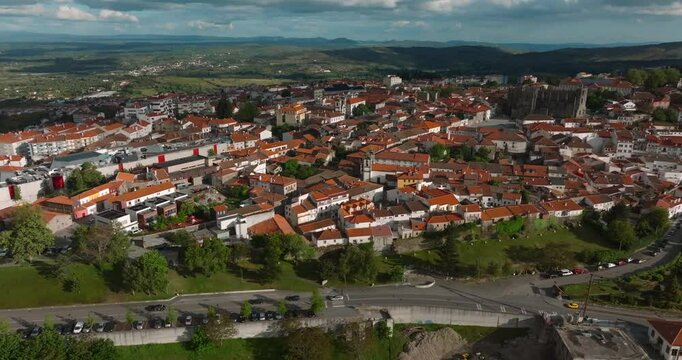 Aerial View of Guarda City, Portugal | Scenic Panorama in 4K