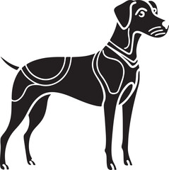 Dog vector silhouette outline image 