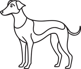 Dog vector silhouette outline image 