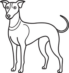 Dog vector silhouette outline image 