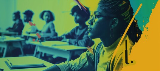 Engaging Educational Workshop Flyer Design for High School Students with Classroom Imagery