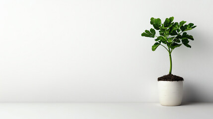 Potted plant on white isolated background