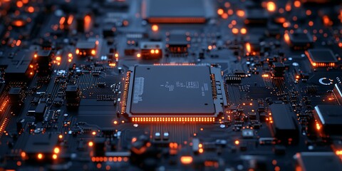 Obraz premium Digital Circuit Wallpaper Background