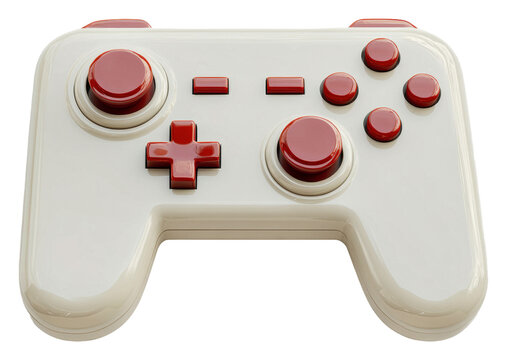 Unique retro-style video game controller design isolated on transparent background