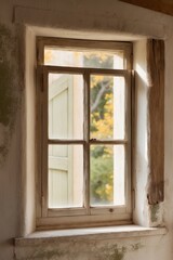 Fototapeta premium Vintage Wooden Window in a Weathered Home.