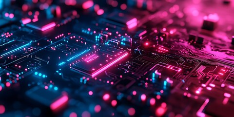 Obraz premium Digital Circuit Wallpaper Background