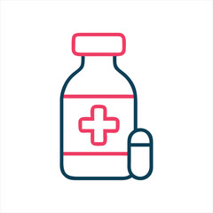 Cute medical icons in flat design symbols illustration Clipart Eps