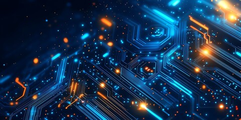 Fototapeta premium Technology microchip background