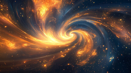 Abstract Cosmic Vortex with Golden Energy and Stars