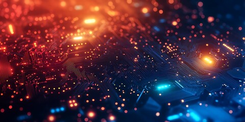 Obraz premium Technology microchip background