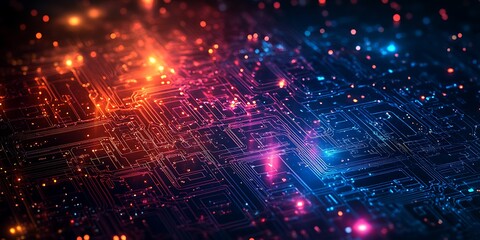 Fototapeta premium Technology microchip background