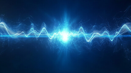 Abstract Blue Energy Wave Background   Futuristic Technology Design