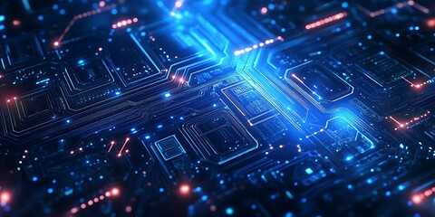 Obraz premium AI artificial intelligence technology microchip background