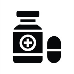 Cute medical icons in flat design symbols illustration Clipart Eps