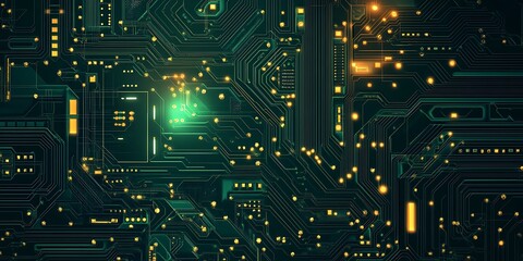 Fototapeta premium AI artificial intelligence technology microchip background