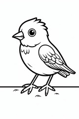 Beautiful Canary Coloring Page, Yellow Bird Colouring Design for Your Corporate Books and Business Graphic Resource or Creative Project, Ai Generative