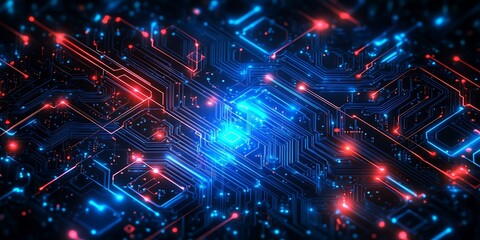 Obraz premium AI artificial intelligence technology microchip background