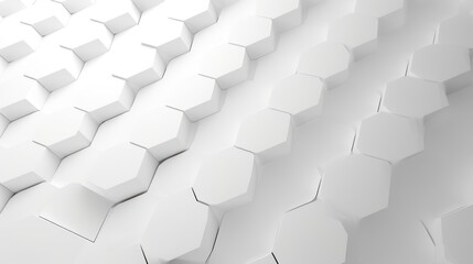 Fototapeta premium White hexagon background. Honeycomb pattern. Close-up a surface made up of hexagonal shapes. Aesthetic, geometric, futuristic and modern design