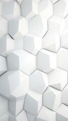 Fototapeta premium White hexagon background. Honeycomb pattern. Close-up a surface made up of hexagonal shapes. Aesthetic, geometric, futuristic and modern design