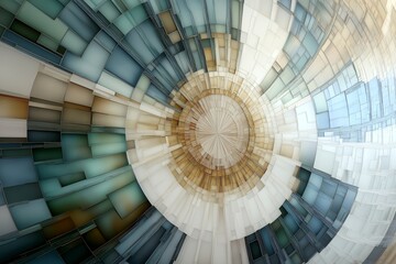 Naklejka premium Abstract composition featuring a radiating design in blue, white and tan