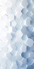 White hexagon background. Honeycomb pattern. Close-up a surface made up of hexagonal shapes. Aesthetic, geometric, futuristic and modern design