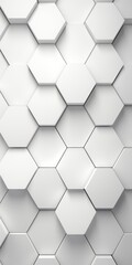 Naklejka premium White hexagon background. Honeycomb pattern. Close-up a surface made up of hexagonal shapes. Aesthetic, geometric, futuristic and modern design
