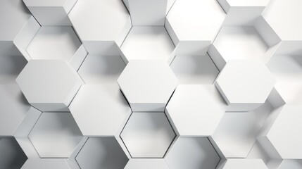 Fototapeta premium White hexagon background. Honeycomb pattern. Close-up a surface made up of hexagonal shapes. Aesthetic, geometric, futuristic and modern design