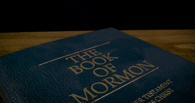 Book of Mormon Cover Macro Tilt Down