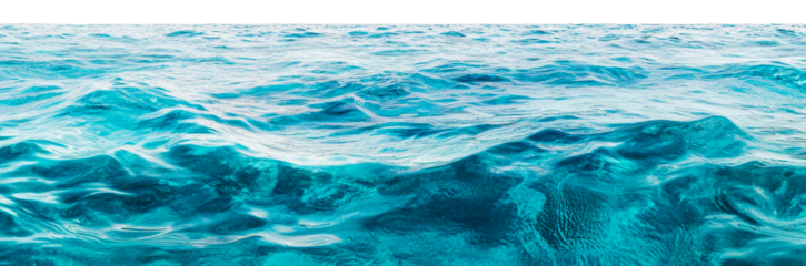 Vibrant blue ocean waves under clear sky isolated on transparent background