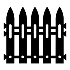  Garden fence icon vector art illustration
