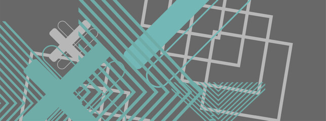 Abstract geometric background with diagonal lines and shapes.