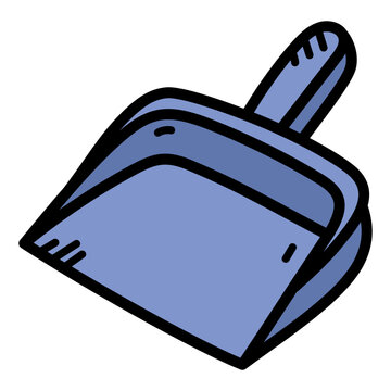 blue dustpan with black outline clip art preview