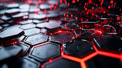 Fototapeta premium Glowing Futuristic Firewall Visualization