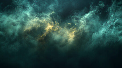 Fototapeta premium A Mysterious Dance of Colorful Fog and Smoke Against an Enigmatic Black Canvas