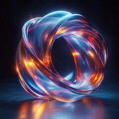 Obraz premium Abstract Holographic Glass Orb with Glowing Lights