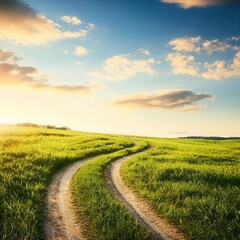 Fototapeta premium Two routes on a life journey, [two , route , journey], ,