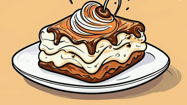 cake with cream animated