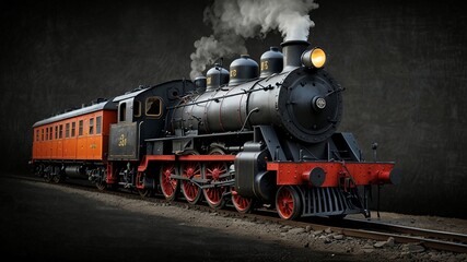 Naklejka premium Chalk Drawing of a Steam Locomotive on Blackboard - Thumbs Up Transportation Concept for Education and Learning Materials