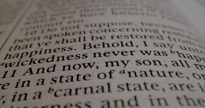 Book of Mormon Macro Text Alma 41 10 Wickedness Never Was Happiness Pan Right