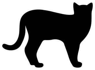 Cat Silhouette | Black Cat Artwork | Vector Feline Illustration