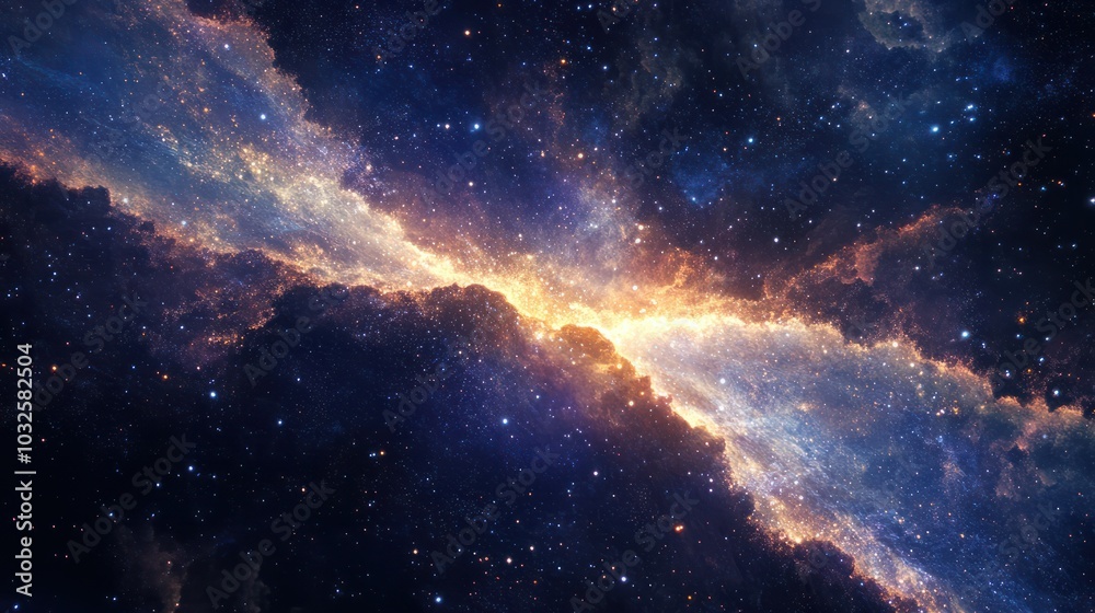 Wall mural dna strand in cosmic space, symbolizing the connection between life and the universe.
