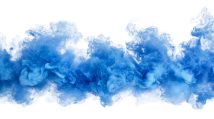 Blue smoke on transparent background