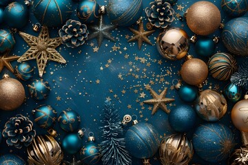 Festive Holiday Decor: A Beautiful Arrangement of Ornaments and Stars